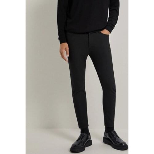 Skinny black casual men pants trousers zaraing-style za 2021 men sheining male pants trousers