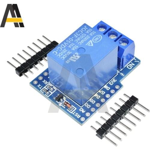 One Channel WeMos D1 MINI 5V Relay Module With Pins 1 channel ESP8266 Development Board for Arduino