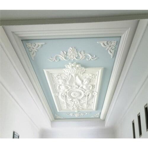 Custom European relief carved ceiling wallpapers for living room background 3d floor painting photo mural wall papers