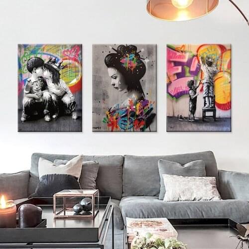 Portrait Picture Canvas Painting Figure Wall Art Graffiti Home Decor Abstract Women Pictures Bansky Art Pop Posters and Prints