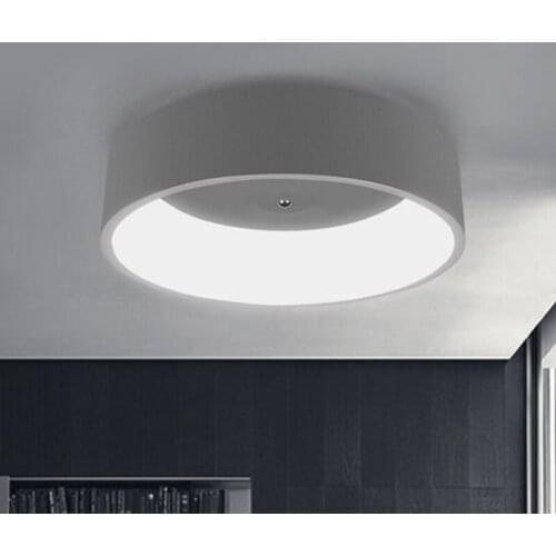 Simple Modern Round LED Ceiling Light White/Grey Circle Ceiling Mounted Lamp Decoration Fixtures study dining room