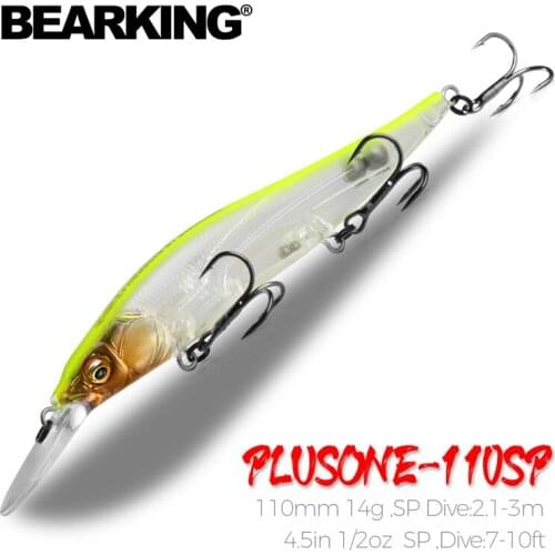 Retail BEARKING fishing lures 11cm 14g minnow crank tungsten weight system hot model 10-colors crank bait