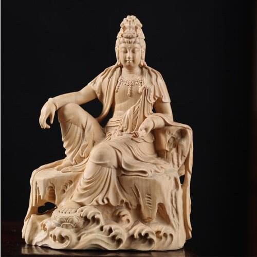 12cm Boxwood Feng Shui Figure Statue Buddha Home Décor Feng Shui Myth Office Decoration Wood Statue Wood Statue Rich