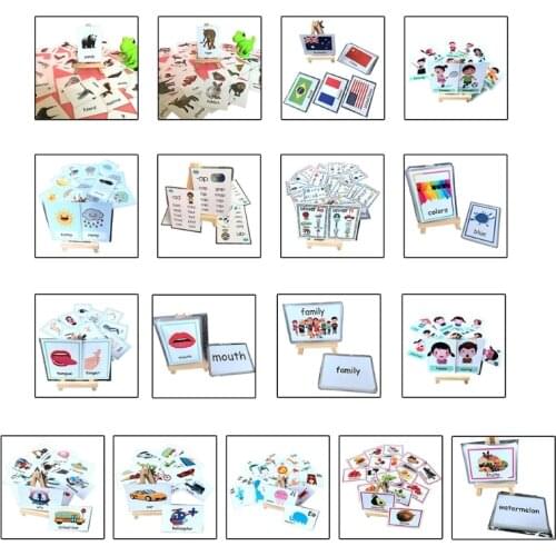 T5EC English Early Learning Flash Cards For Kids Life Educational Word Card Kindergarten Teacher Teaching Aids