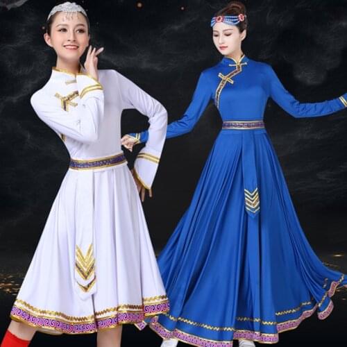 Mongolian Stage Dance Wear National Dance Of China Mongolian Clothing Costume Ethnic Chinese Folk Dance Outfits TA2277