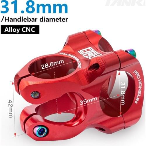 TANKE MTB 35mm Stem Red CNC 31.8mm Handlebar Bicycle honsun ultralight 0 Degree Rise FR AM Enduro 28.6mm Steerer Mountain Bike