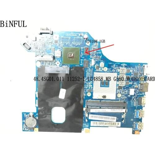 BiNFUL STOCK PROMISED WORKING 48.4SG01.011 LG4848 11252-1 FIT FOR LENOVO G580 LAPTOP MOTHERBOARD HM76 GT610M 1GB (fit i3 i5 i7 )
