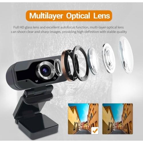 1080p Mini Full Hd Webcam USB Web Camera High-definition Clear Camera Live Broadcast With Noise Cancellation Microphone For PC