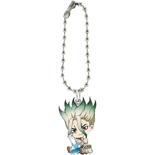 Cartoon Dr.Stone Vintage Resin Key Rings Disaster Inspiration New Anime Figure PVC Made Keyholder Kids Jewelry