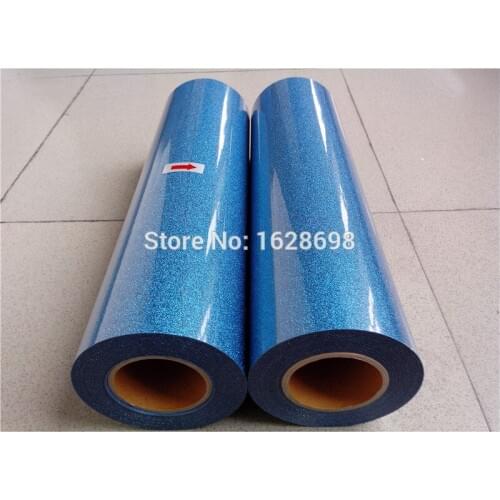 High quality most fashionable glitter heat transfer vinyl for clothing --CDG-12 Blue color