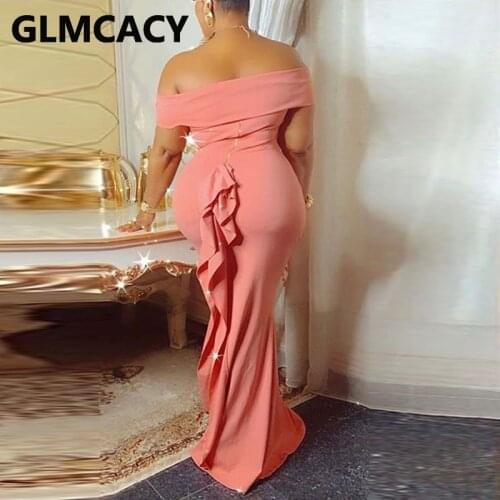 Women Off Shoulder Elegant Evening Party Maxi Dress Robes