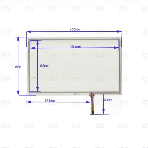 ZhiYuSun XWT345 8Inch 192*116mm 4Wire Resistive TouchScreen Panel Digitizer for GPS CAR this is compatible 192*116 XWT 345