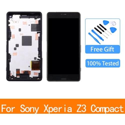 LCD For SONY Xperia Z3 Compact Display Touch Screen with Frame For SONY Xperia Z3 Mini LCD D5803 D5833 screen Digitizer Assembly