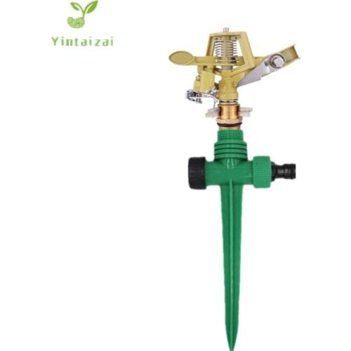 1/2“ 3/4" Zinc Alloy Impact Sprinkler Head With Plastic Stake Perfect for Watering Large Gardens Watering Sprinkler Accessories