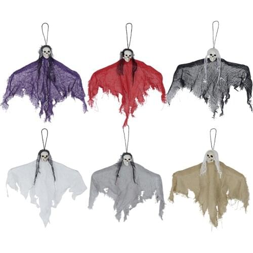 1pc Small Halloween Skull Head Hanging Ghost Ornaments Haunted House Decor Horror Props Halloween Party Home Bar Decorations