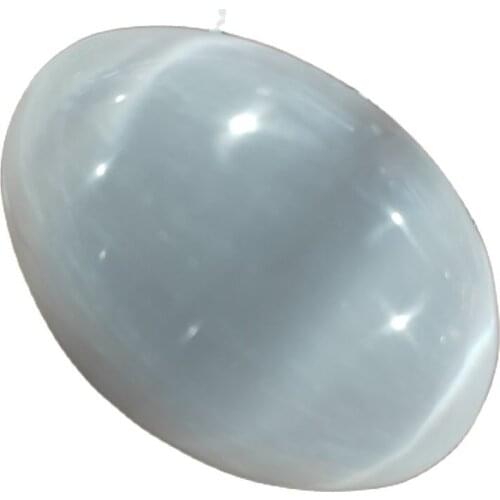 1pcs White Selenite Palm Hand Oval Healing Crystal Reiki Morocco