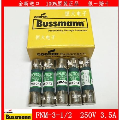 10*38mm BUSSMANN FNM-3-1/2 American import delay ceramic fuse 250V 3.5A