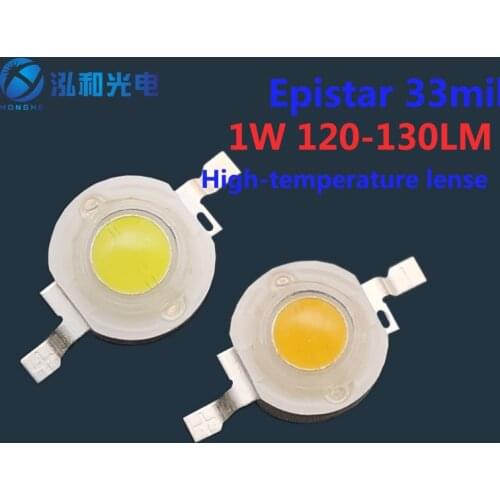 10pcs 1W LED High Power LEDs 120-130LM Epistar Chip 33mil Cold White Natural White Warm White Light Source DIY Lamp Bulb