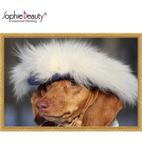 2018 New Fashion 3d Paintings Europe Diy Diamond Painting Cross Stitch Outlet Embroidery Handcraft Mosaic Dog With Hat Arts Set