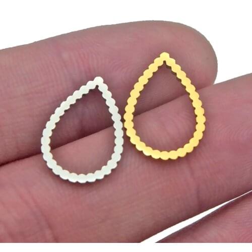 5pcs 16mm Stainless Steel Pendants Geometry Teardrop Water Drop Connector Charms Jewelry DIY Making Necklace Earring Bracelets