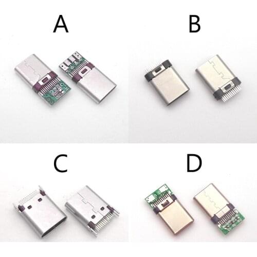 5PCS 4 TYPE ABCD to choose New Type C USB Female Jack C USB Power Connector Charge Dock port Plug type-C USB 3.1 Connector