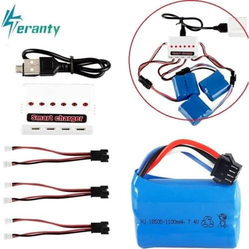 7.4V 1100mAh 18500 Li-ion battery for UDI R/C UDI001 UDI011 UDI901 Udi007 Udi002 HQ960 / 747 Venom Speed Boat Car 3.7v*2 battery