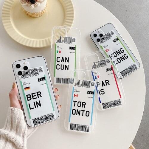 Paris Hong Kong Toronto Cancun Berlin city state phone Case For iPhone 12 mini 11 Pro Max 6s 7 8 plus X XS XR Max soft TPU Cover