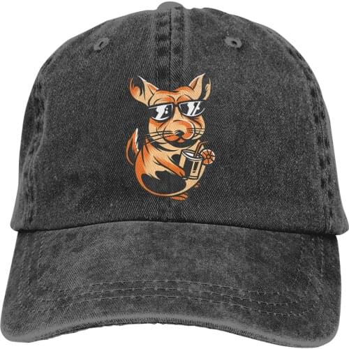 Chillin Chinchilla With Drink And Sunglasses Baseball Cap cowboy hat Peaked cap Cowboy Bebop Hats Men and women hats