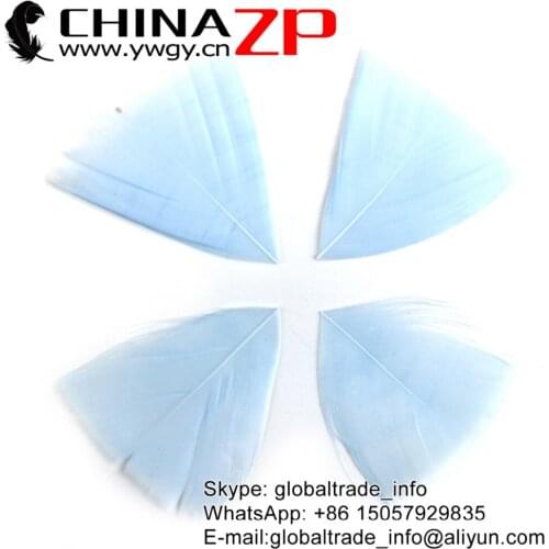 CHINAZP Factory 3~7cm 100Pcs/lot High Quality Dyed Paleturquoise Turkey Feathers Petal Trimmed Wholesale for Craft