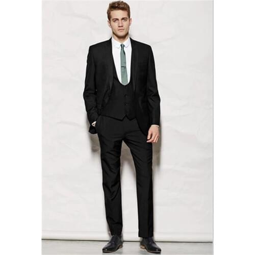 Formal Style Bridegroom Men Suit Wedding Slim Fit Custom Tuxedo Business Mens suits 3 piece set (jacket+pants+vest)