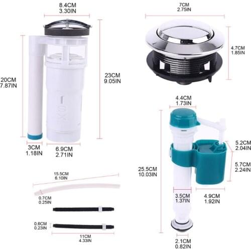 Dual Flush Fill Toilet Water Tank Connected Cistern Inlet Drain Valve Bathroom P15D