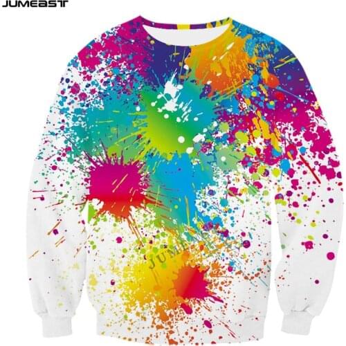 Jumeast Men Women 3D Sweatshirt Paint Spray Art Oversized Female Streetwear Long Sleeve T Shirt Sport Pullover Spring Tops Tees