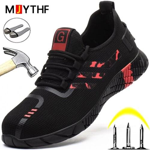Male Indestructible Footwear Safety Shoes Men Protective Shoes Durable Steel Toe Shoes Anti-puncture Work Sneakers Men Boots