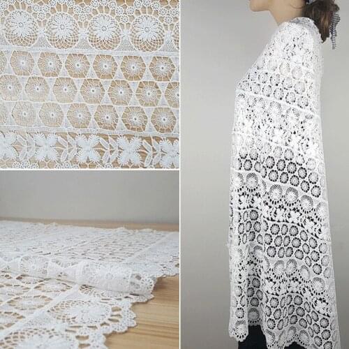 2yards African Lace Fabric 2019 High Quality White Embroidery Cord Lace Guipure Lace Fabrics For Women Nigerian Wedding Dress