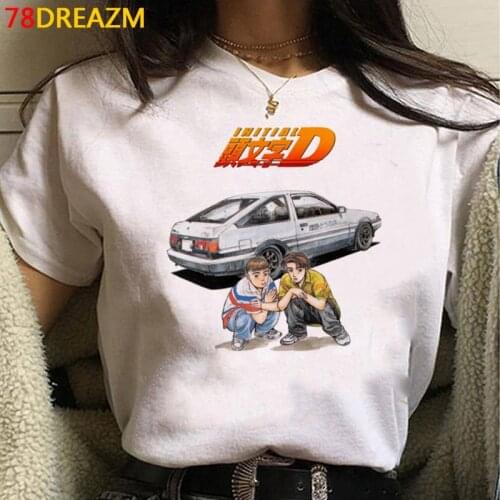 Initial d Akira summer top t shirt male white t shirt ulzzang japanese harajuku vintage t-shirt summer top streetwear