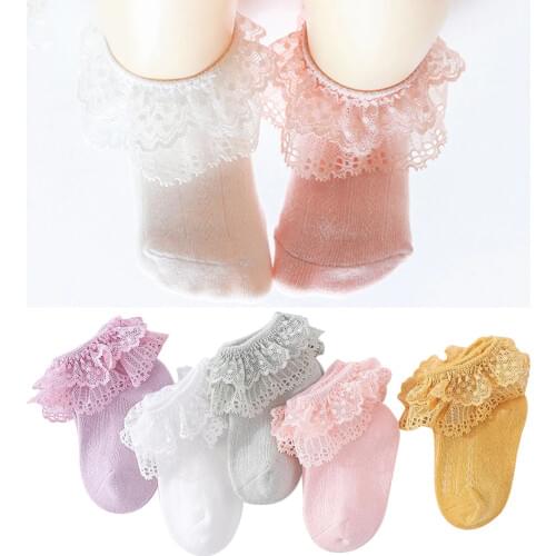 Cute Baby Girl Socks Newborn Double Lace Ruffle Christmas Socks Infant Toddler Kids Sox Autumn Winter Knitted Baby Girl Clothes