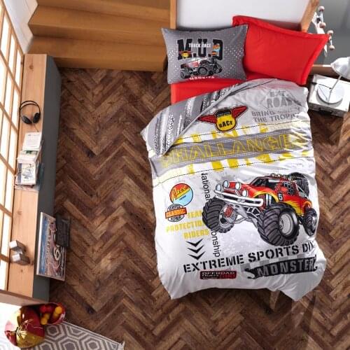 Cotton Box Turkey Single Child Duvet Cover Set, Sheet, Pillowcase, Kids Room, Gift, Bedspread, Girls Boy, 100% Cotton Monster