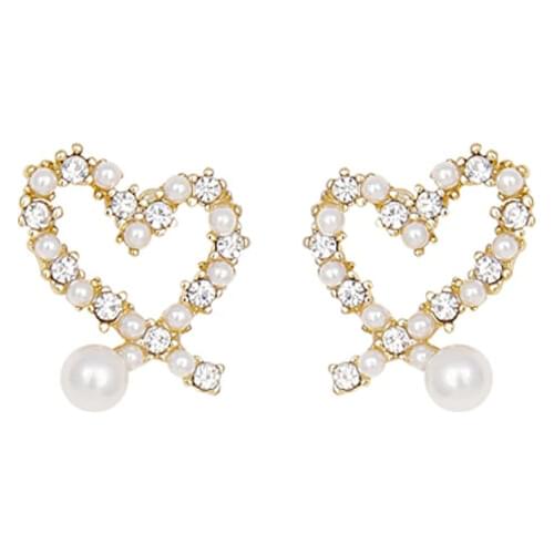 Charm S925 Stud Earrings Fashion 2020 New Temperament Earrings Wild Petite Pearl Crystal Love Stud Earrings Women Wholesale