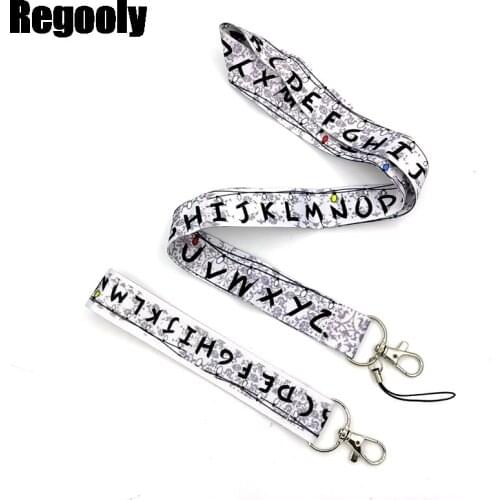Stranger things alphabet letters Art Key Chain webbings ribbons Neck Strap for Phone Keys ID Card Cartoon Lanyards