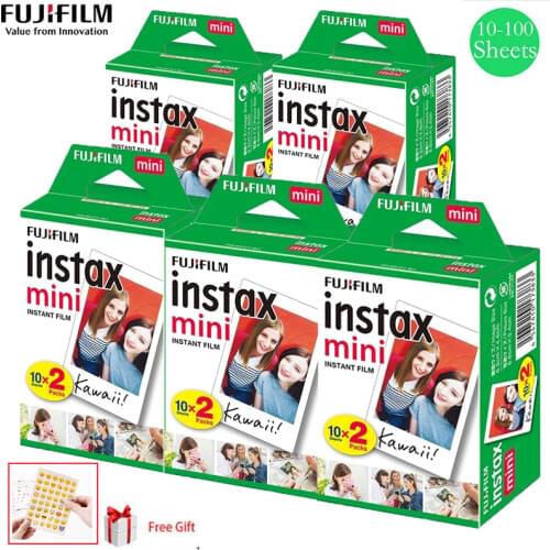 Original 10-100 sheets Fujifilm Instax mini 8 films white Edge 3 Inch for Instant Camera 7 9 25 50s 70 90 sp-1 sp-2 Photo paper