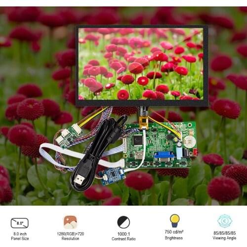 Original Innolux DJ080IA-11A 8 Inch 1280*720 TFT IPS Lcd Panel Display With HD-MI to Lvds Controller Board