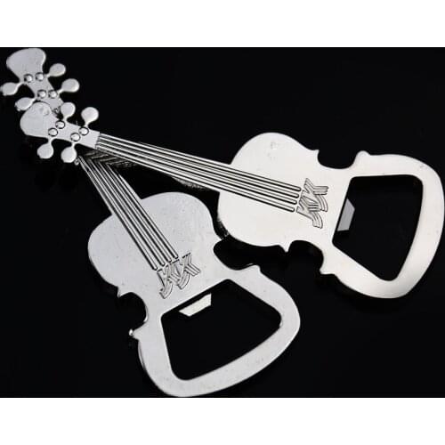 Guitar Design Stainless Steel Bottle Opener Multifunctional Cute Beer Corkscrews Kitchen Bar Tool Decoration Childrens Toys