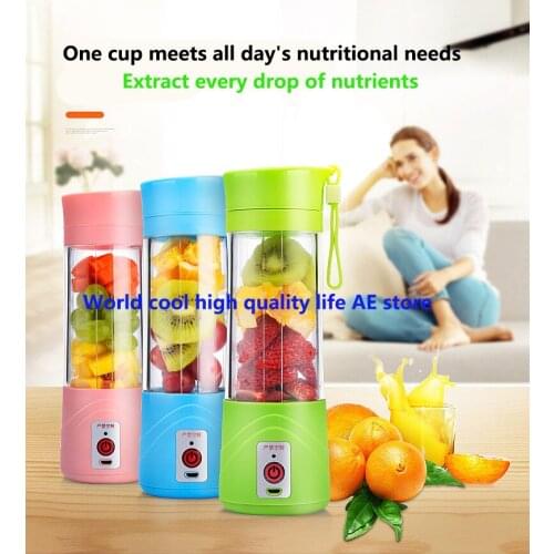 400ml Portable Juicer Electric USB Rechargeable Smoothie Blender Machine Mixer Mini Juice Cup Maker fast Blenders food processor