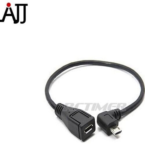 RCTIMER Micro USB Male left right angle to Female micro USB Cable LR-Cable