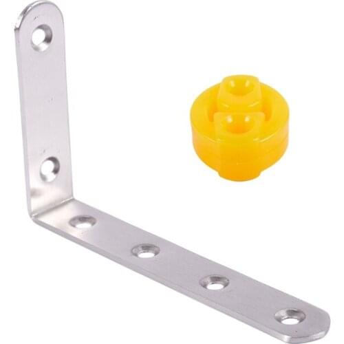 Rubber 2 Holes Race Car Exhaust Hanger Bushing 2 Pcs with 125X75mm L Shape Stainless Steel Shelf Corner Brace Bracket