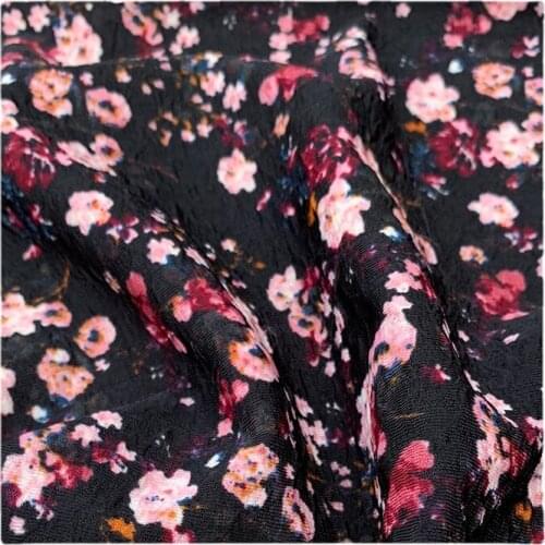 Width 59" Thickened Elastic Non Draping Texture Chiffon Fabric By The Half Yard For Dress Shirt Material
