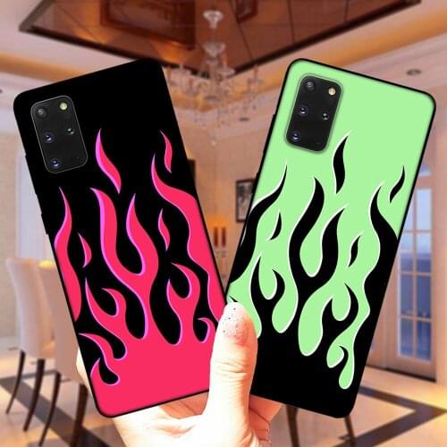 Fashion Flame Red Flames Case For Samsung Galaxy S20 Plus S20 Ultra S8 S9 S10 Plus S10E Note 20 Ultra 10 Lite 9 Silicone Cover