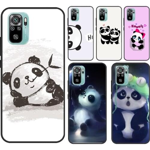Cute Cartoon Panda Case For Xiaomi Redmi Note 10 9 8 Pro 9S 8T Soft Cover For Redmi 9 9A 9C 9T 8A K40 Funda