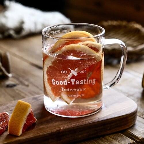 INS Style Tea Juice Milk Glass Cup Coffee Mug Wine Glass Drink Cup High Borosilicate Glass Drinkware Durable