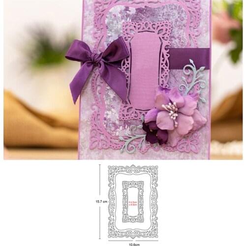 Etched rectangle frame Metal Cutting Die Stencil for DIY Embossing Paper Photo Album Cards Making Scrapbooking Dies Cut Mould